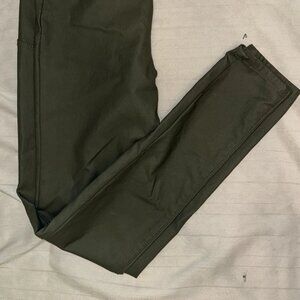 PrettyLittleThing Olive Faux Leather Pants Women’s Size 6 High Waist Vegan Leath